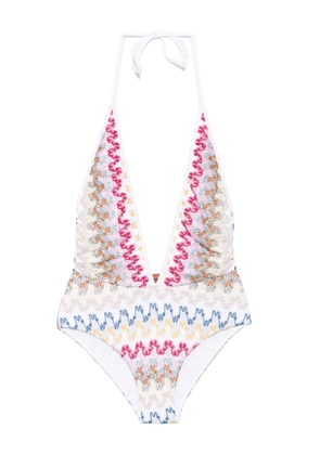 Missoni zigzag-woven swimsuit - White