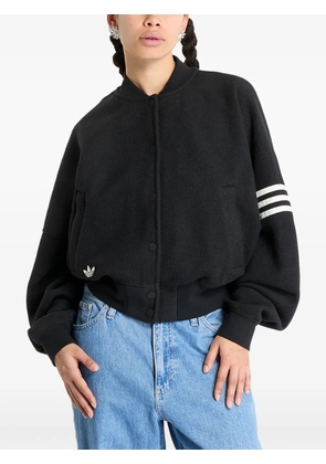 adidas stripe-detail varsity jacket - Black