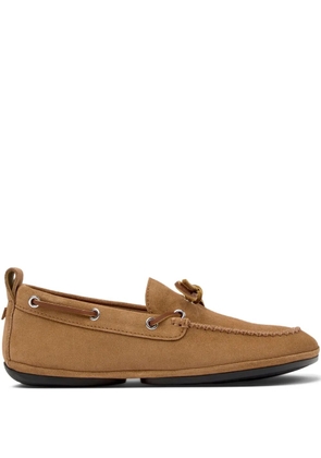 Camper Right Nina suede lace-up boat shoes - Brown
