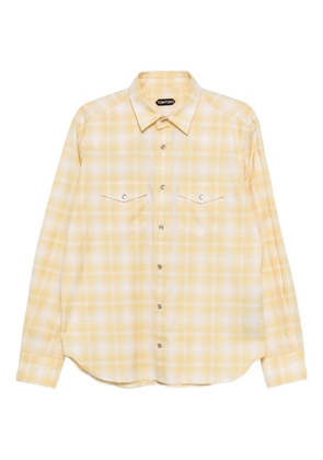 TOM FORD chest-pocket checked shirt - Yellow