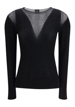 PINKO sheer ribbed top - Black
