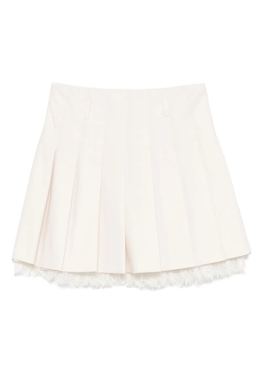 Self-Portrait lace-detailing mini skirt - Neutrals