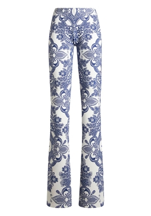 ETRO lace-motif knit trousers - White