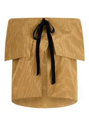 Rosie Assoulin Moire ribbon flapjack blouse - Yellow