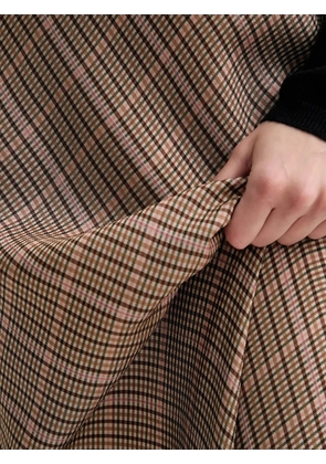 MUNTHE Bardot checked maxi skirt - Neutrals
