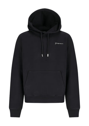 Jacquemus logo-embroidered hoodie - Black
