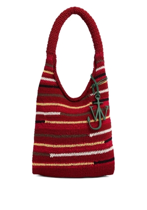 JW Anderson striped knitted shoulder bag - Red