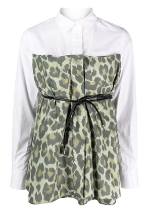 sacai leopard-print long-sleeve shirt - Green