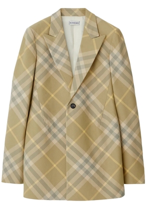 Burberry checked tailored single-breasted blazer - Neutrals