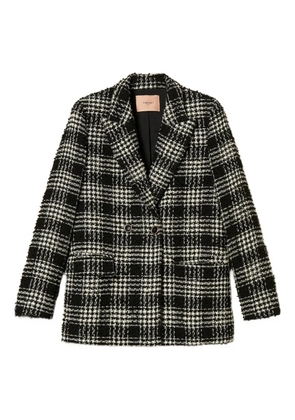 TWINSET bouclé checked blazer - Black