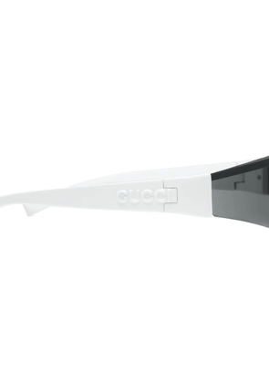Gucci Eyewear logo-embossed shield-frame sunglasses - Black