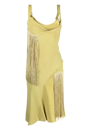 Victoria Beckham fringe-detail sleeveless dress - Green