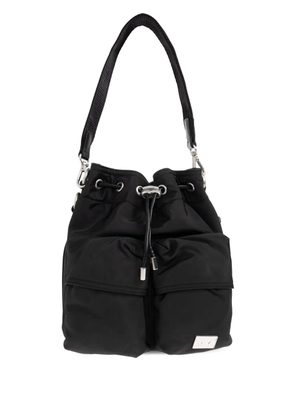Diesel Multi-Pkts drawstring-closure bucket bag - Black