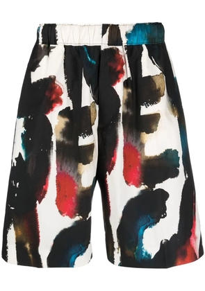 Alexander McQueen logo-print straight-leg shorts - Black