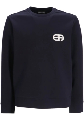 Emporio Armani logo-patch long-sleeve sweatshirt - Blue