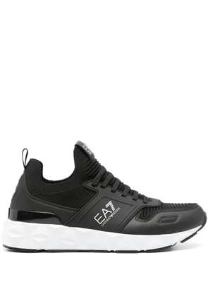 Ea7 Emporio Armani logo-embossed chunky sneakers - Black