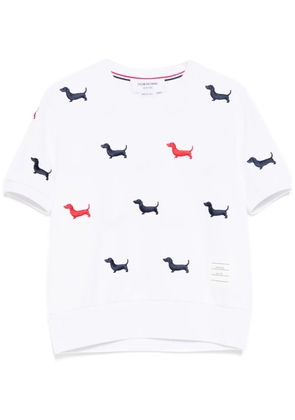 Thom Browne embroidered-hector dog logo T-shirt - White