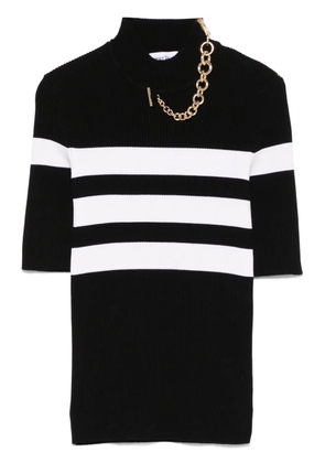 Jean Paul Gaultier striped knitted T-shirt - Black