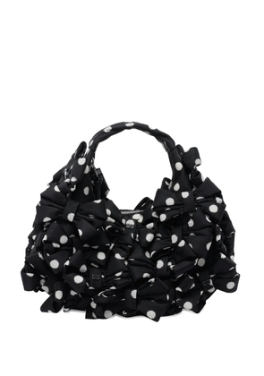 GANNI mini bow polka dot clutch bag - Black