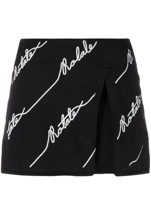 ROTATE BIRGER CHRISTENSEN logo-embellished knitted miniskirt - Black