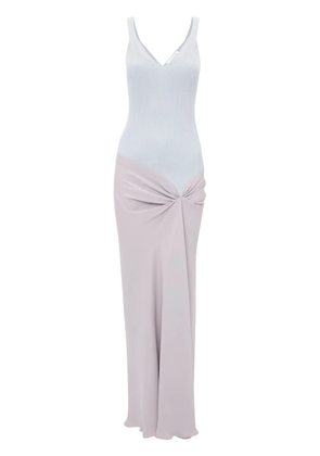 Victoria Beckham knit-detail maxi dress - Grey
