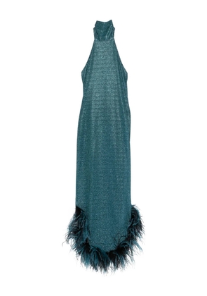 Oséree Lumière Plumage halterneck dress - Blue