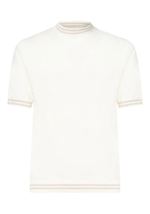 Eleventy ribbed-trim short-sleeve sweater - White