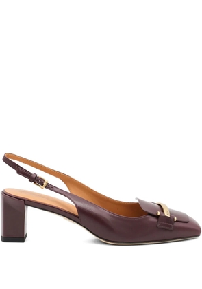 Tod's 50mm slingback gold-bar pumps - Red