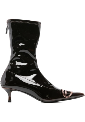 Diesel logo-plaque heeled boots - Red