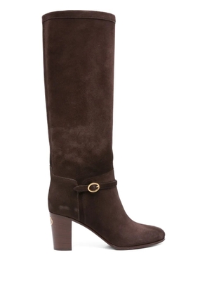 Valentino Garavani 70mm buckle-detail suede boots - Brown