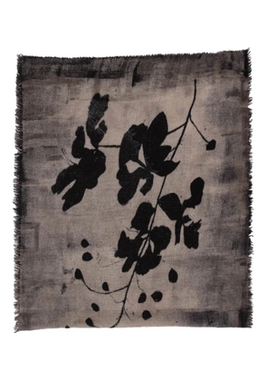 Faliero Sarti Marlon floral fringed scarf - Neutrals