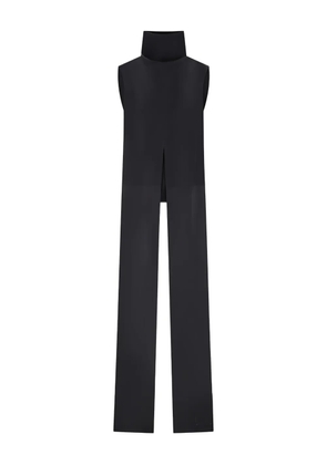 Di Stavnitser Aida high neck split satin top - Black