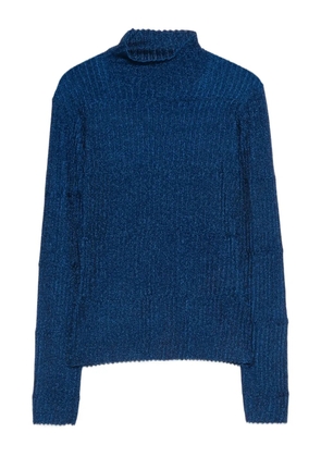Emporio Armani turtleneck ribbed sweater - Blue