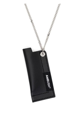AMBUSH leather lighter case necklace - Black