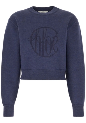 Chloé embroidered-logo jumper - Blue