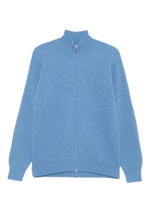 Barba ribbed zip-up cardigan - Blue