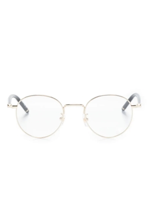 Montblanc logo-plaque round-frame glasses - Gold
