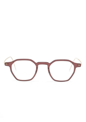 Lindberg geometric-frame glasses - Brown