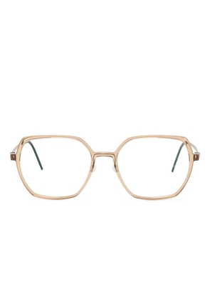 Lindberg geometric-frame glasses - Brown