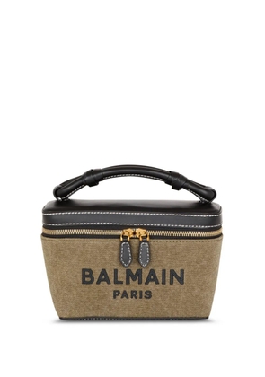 Balmain B-Army panelled makeup bag - Green