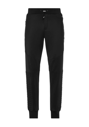 Philipp Plein biker-quilted track pants - Black