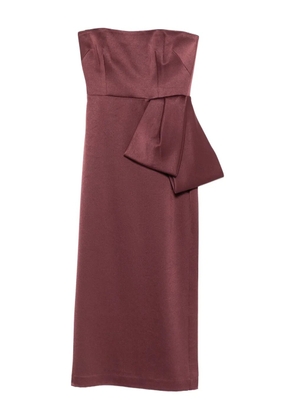 Alex Perry bow strapless midi dress - Purple