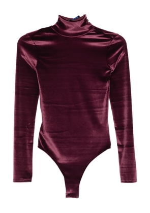 Mugler high-neck velvet bodysuit - Red