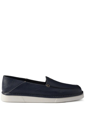 Prada textured leather loafers - Blue