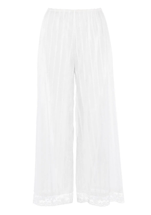 ERES lace-trim cotton trousers - White