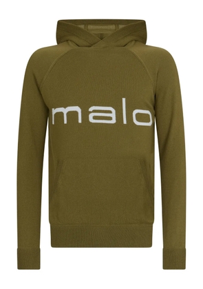 Malo logo-detail hoodie - Green