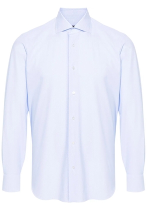 Barba geometric-pattern shirt - Blue