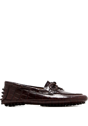 Le Monde Beryl crocodile-effect loafers - BRO COCO BROWN