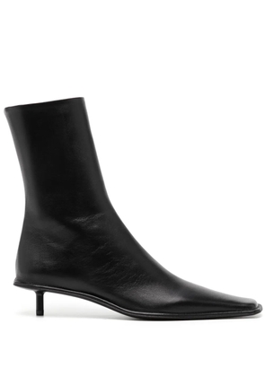 Jil Sander 25mm square-toe leather boots - Black