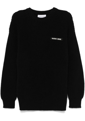Marine Serre crew-neck sweater - Black